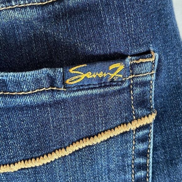 Seven7 Dark Wash Denim Bermuda Shorts Sz 12 - Picture 4 of 6